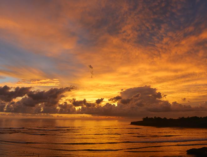 Magnificent tropical sunset enjoyed from Villa Bahagia